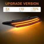 LED Side Marker Lights Sequential Amber Compatible with Porsche Taycan Sedan 2020-up Front Bumper